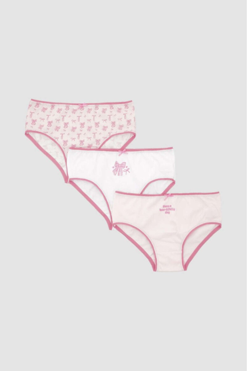 Pack x3 bombachas niña - Pale pink 