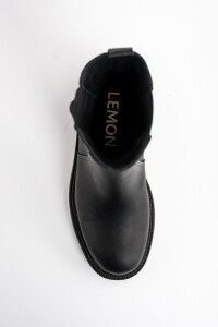 Bota Cuero Negro