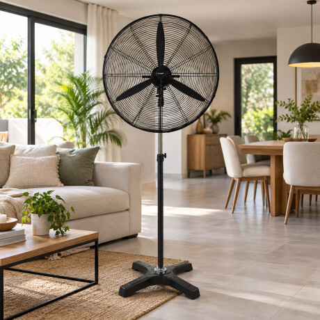 Ventilador Pie Industrial Oscilante 3 Vel 180W Cuori Uragano Negro