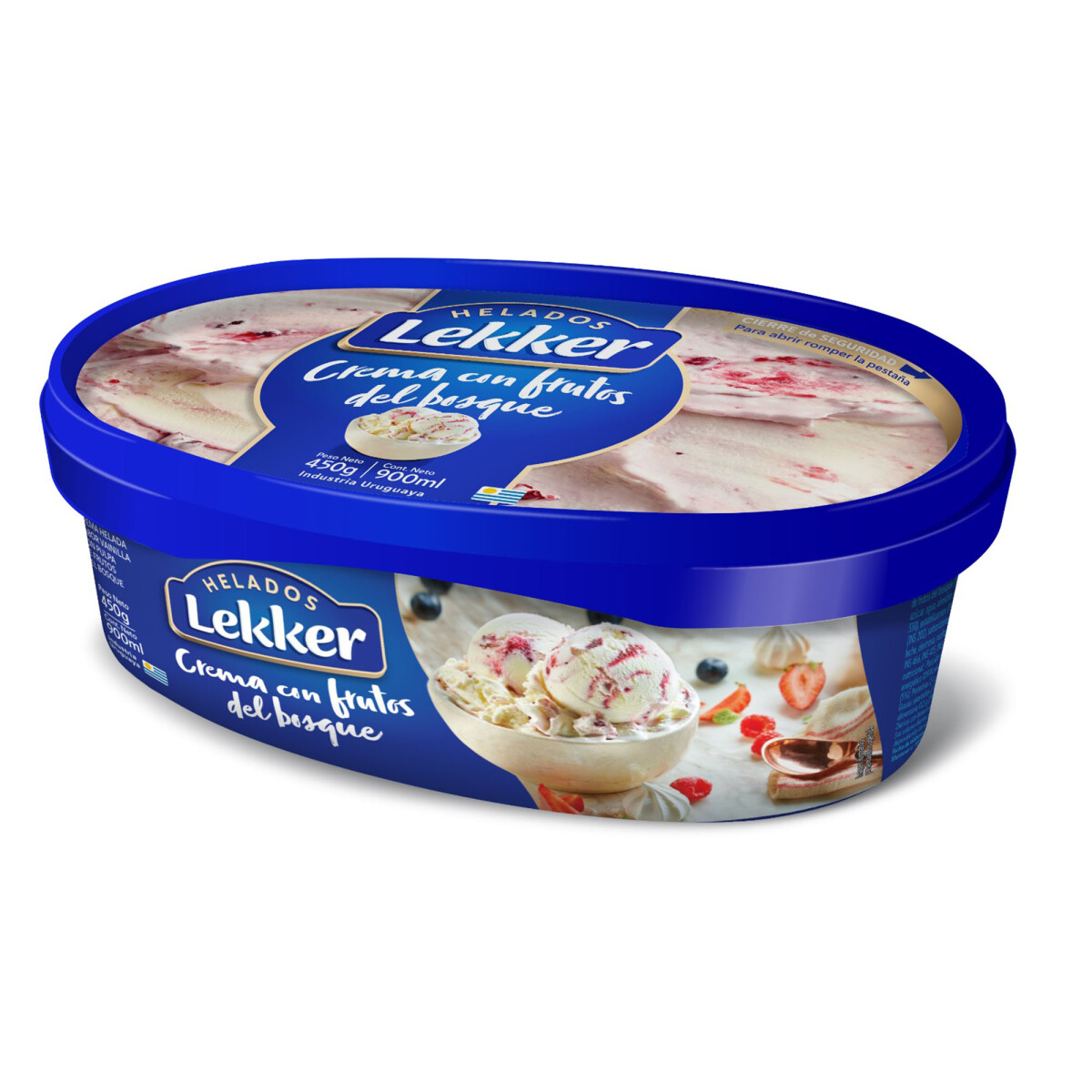 Helado de Crema con Frutos del Bosque Lekker 900ml 