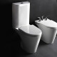 JUEGO INODORO, TAPA Y MOCHILA FERRUM LINEA MARINA descarga a 25 cms. BLANCO