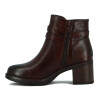 Darkness Bota De Dama Caña Baja Taco Cuadrado Dos Tiras - Marron Os Marron Oscuro