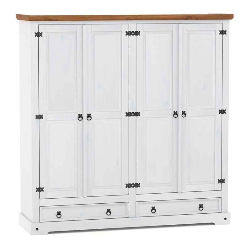 Ropero Madera 4 Puertas Blanco Linea Rustica Ropero Madera 4 Puertas Blanco Linea Rustica