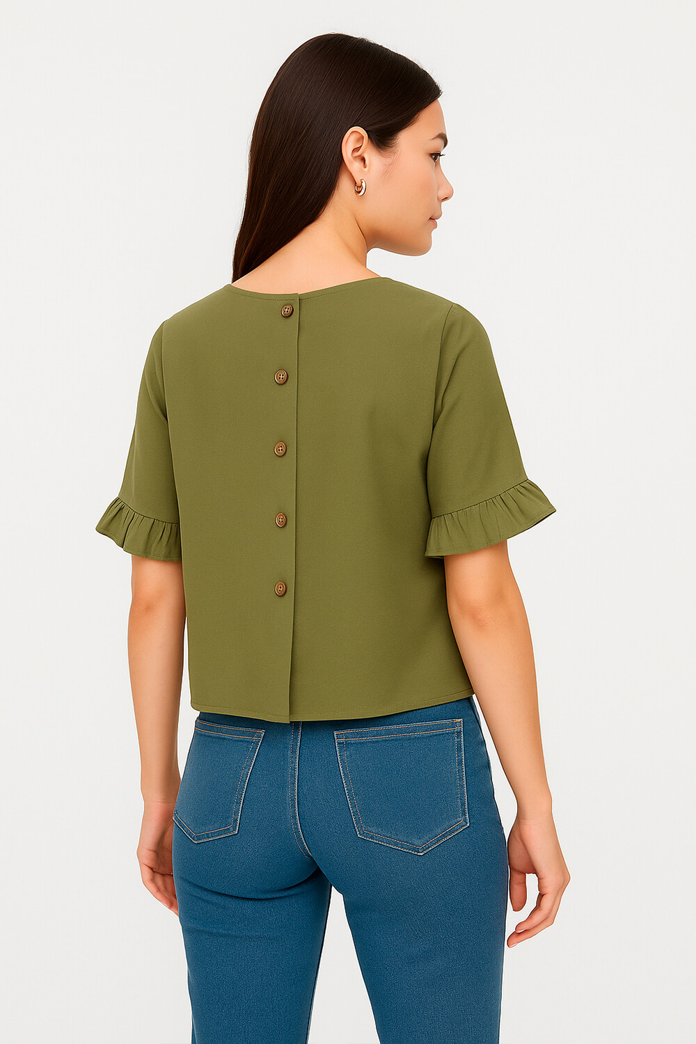 Blusa Cenobia Verde Oliva Claro