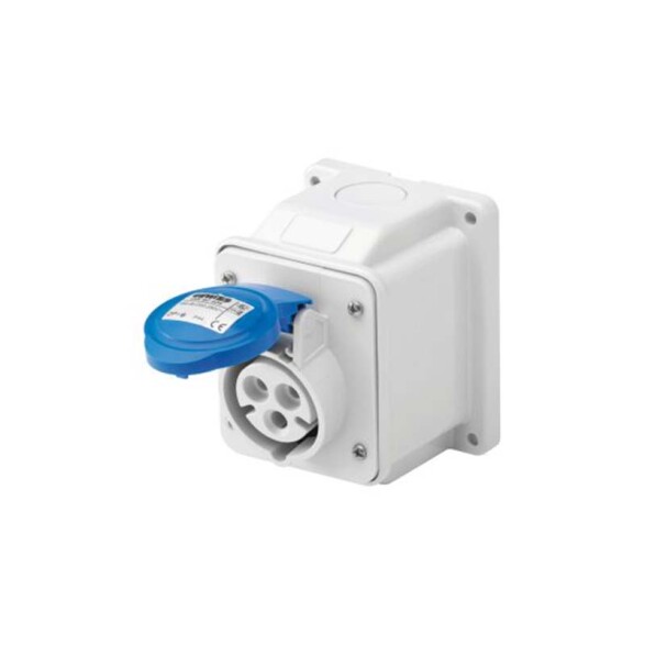 Tomacorriente ext. ind. 2P+T 16A 6HS 220V azul GG2477