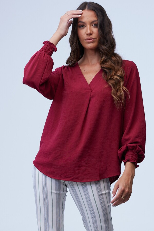 Blusa Frunces BORDEAUX