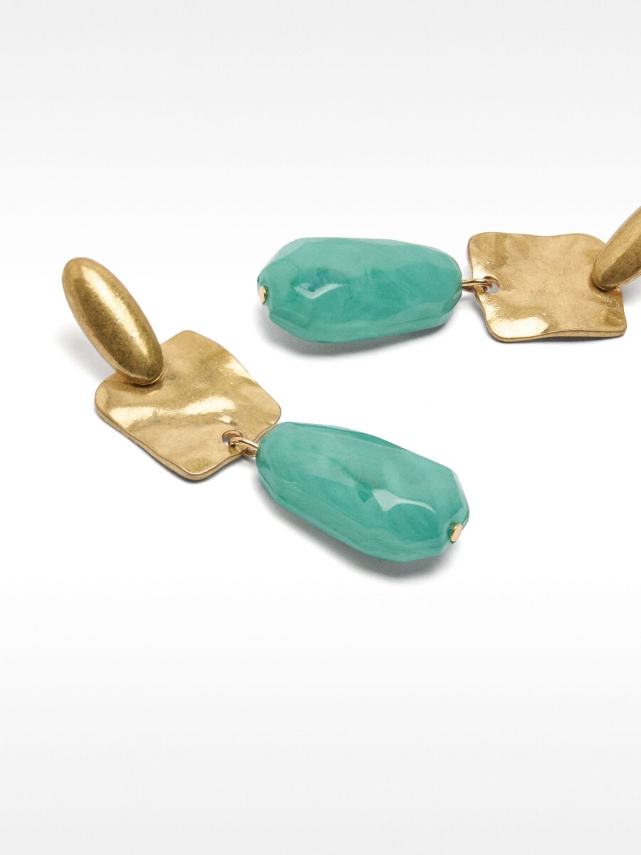 Pendientes Largos Efecto Piedra azul