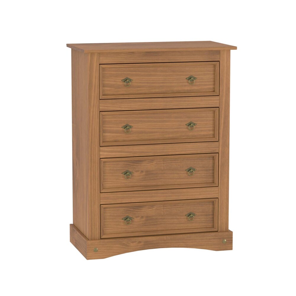 COMODA 4 CAJONES MADERA MARRON MEX
