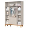 Ropero 4 puertas 3 cajones - Boom Gris