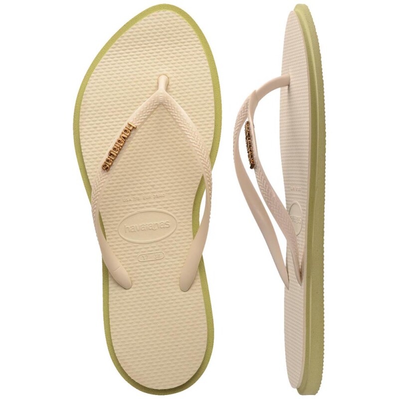 Sandalias Havaianas Slim Point FC Mujer Verde Mandacaru Beige
