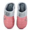 Macri Pantufla Sin Talón Simil Cuero Con Costuras Y Piel De Durazno Rosado