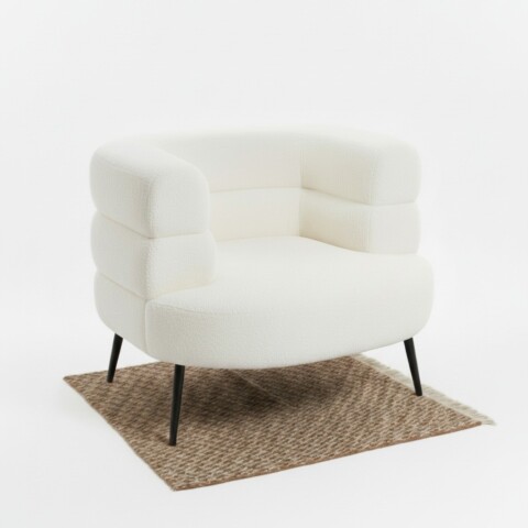 POLTRONA FELPUDA BLANCA 90X80X70CM Unica