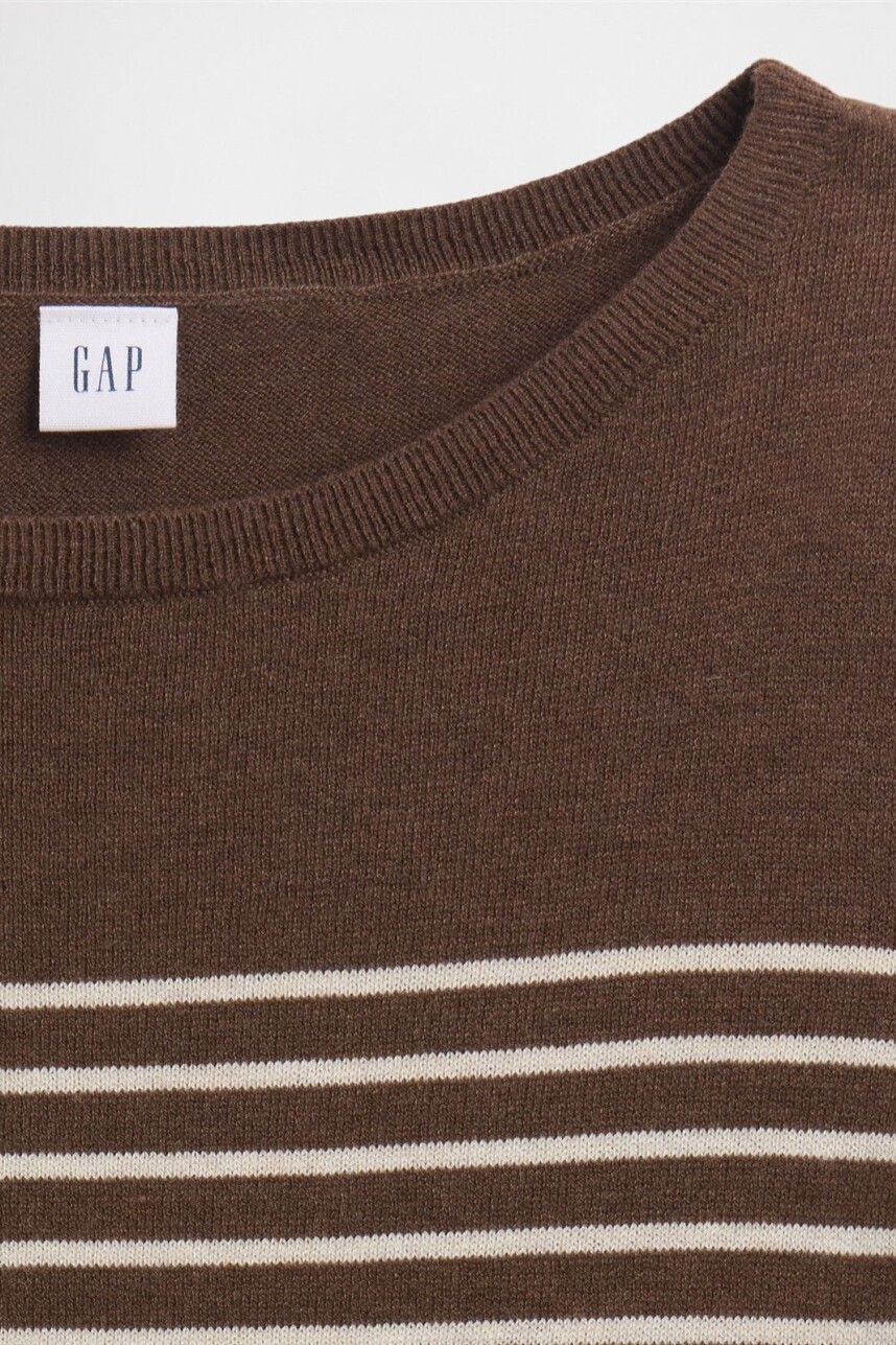 Buzo Cuello Bote A Rayas Mujer Vcc Deep Brown 226