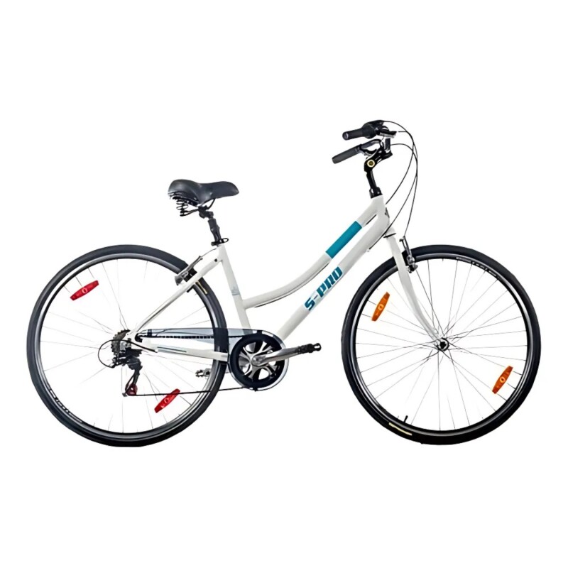 Bicicleta S-PRO Strada Lady rodado 28 Shimano 7 cambios Blanco/Celeste
