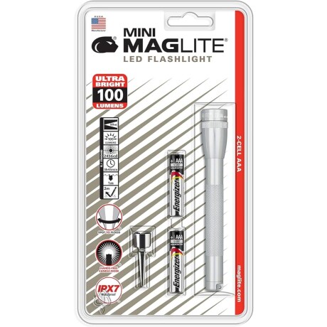 Linterna Mini LED con clip de bolsillo Maglite Plateado