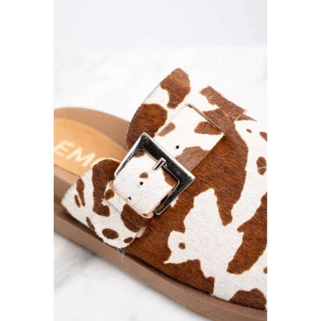 Zueco Animal Print Vaca Marrón