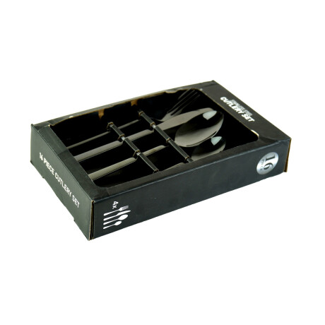 SET CUBIERTOS X16PCS ACERO P/4 PERSONAS CAJA NEGRA SET CUBIERTOS X16PCS ACERO P/4 PERSONAS CAJA NEGRA
