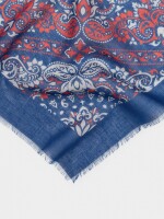Pañuelo Cuadrado Estampado 100% Algodón azul
