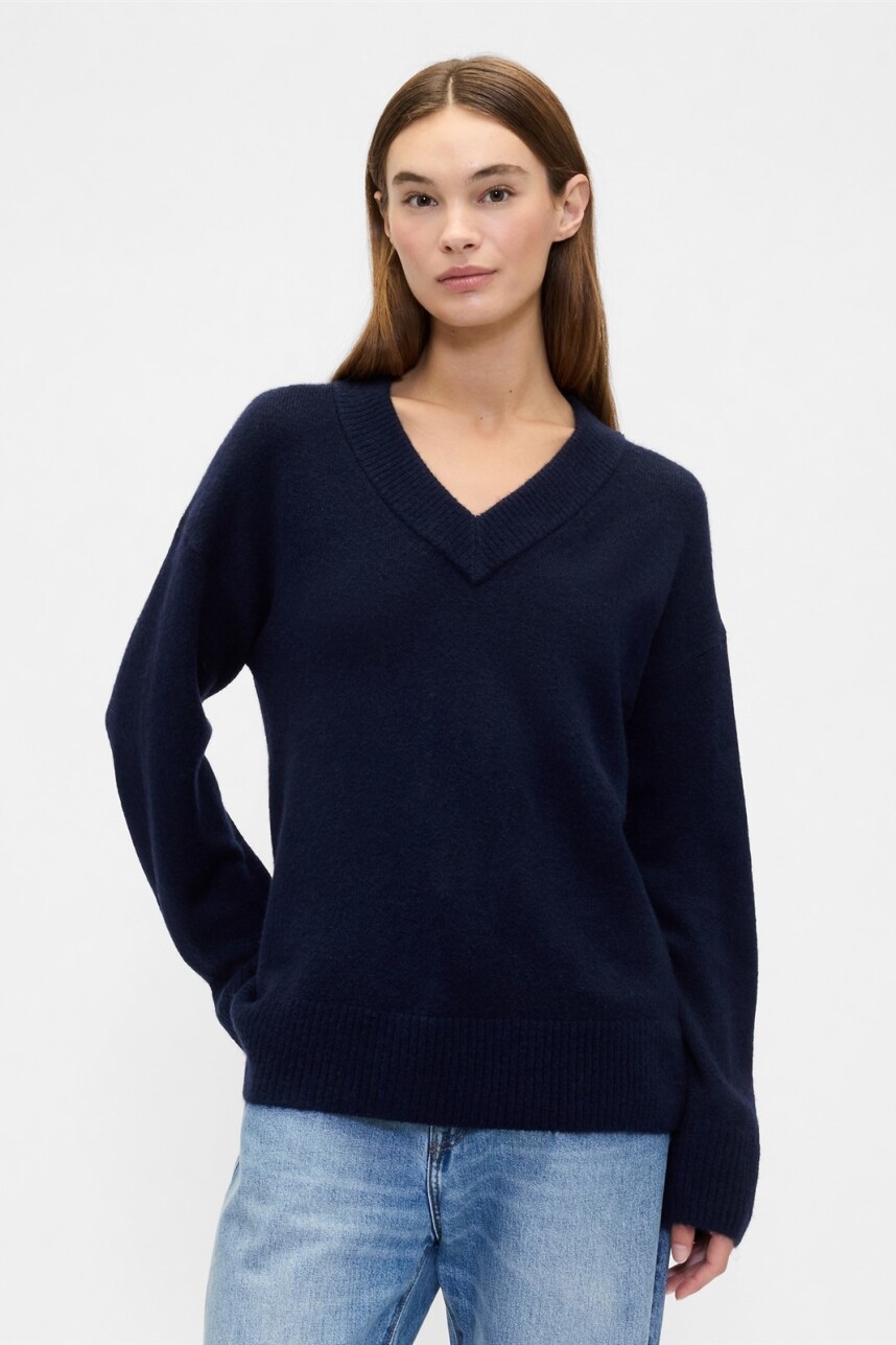 Buzo Cuello V Mujer Navy Uniform