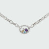 Colgante y cadena Petra de plata con piedras semipreciosas y brillante. Colgante y cadena Petra de plata con piedras semipreciosas y brillante.