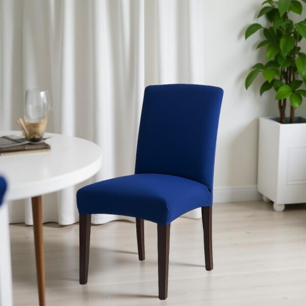 Funda Para Silla Comedor Cubre Asiento Elastizada Y Lavable Variante Color Azul 2