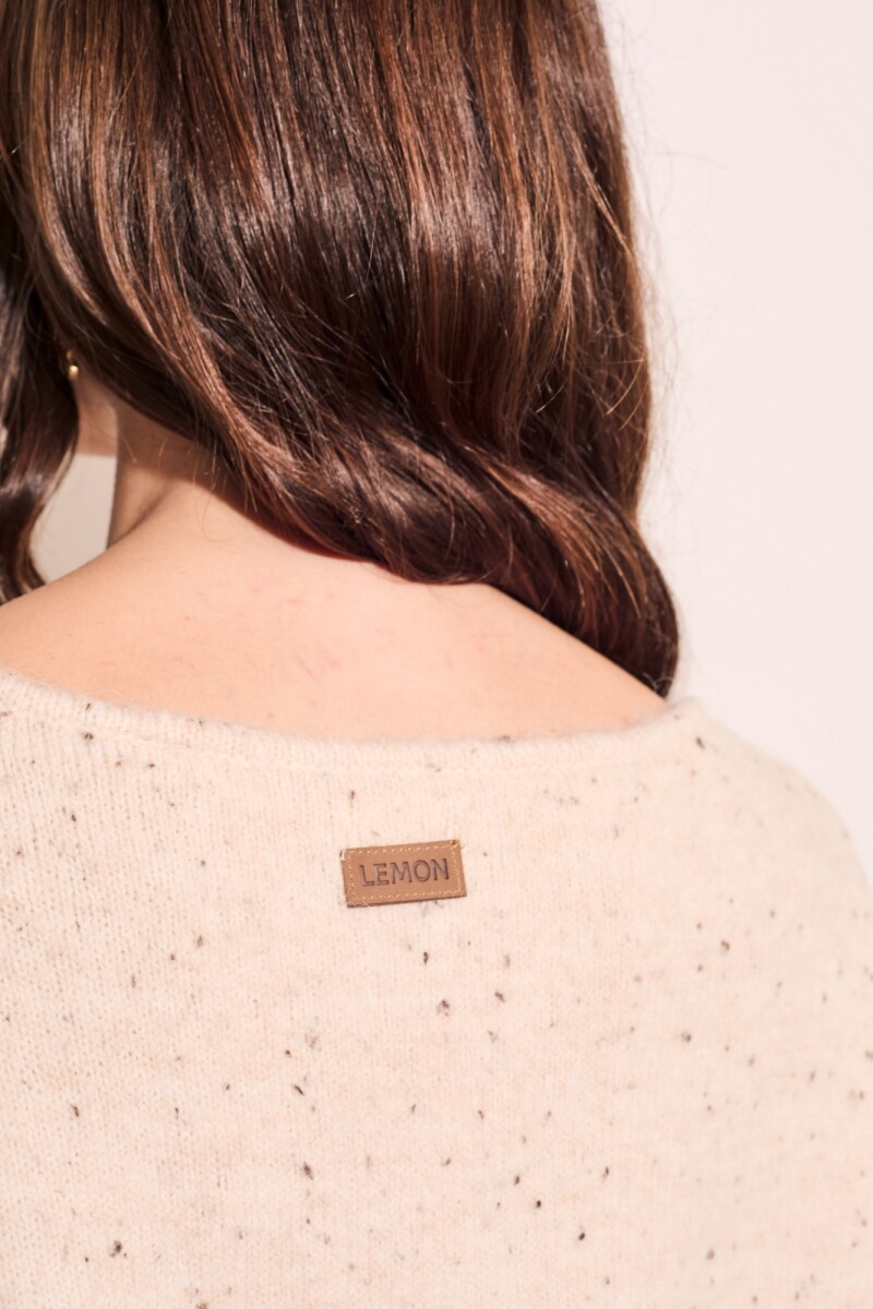 Sweater Bouttonne Beige Melange