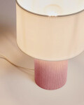 Lámpara de mesa Bianella de pana rosa