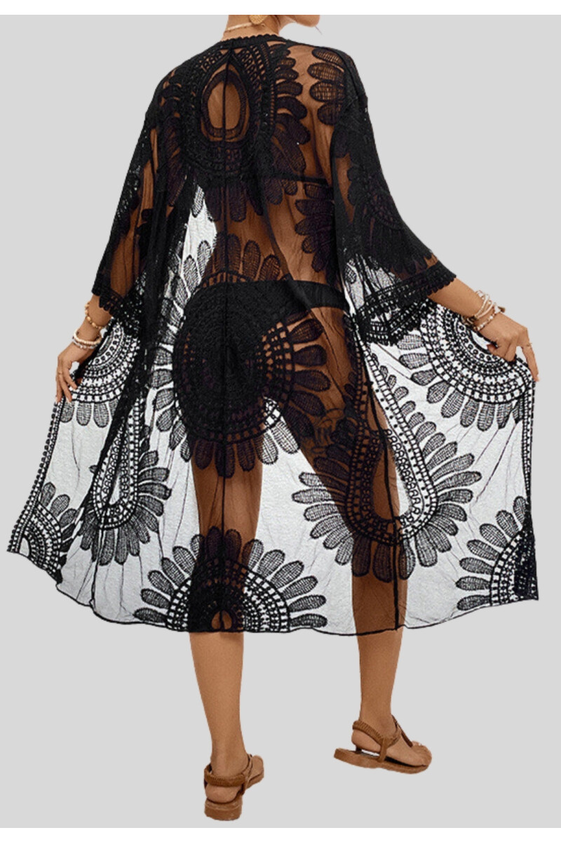 SALIDA GASA BORDADA NEGRO