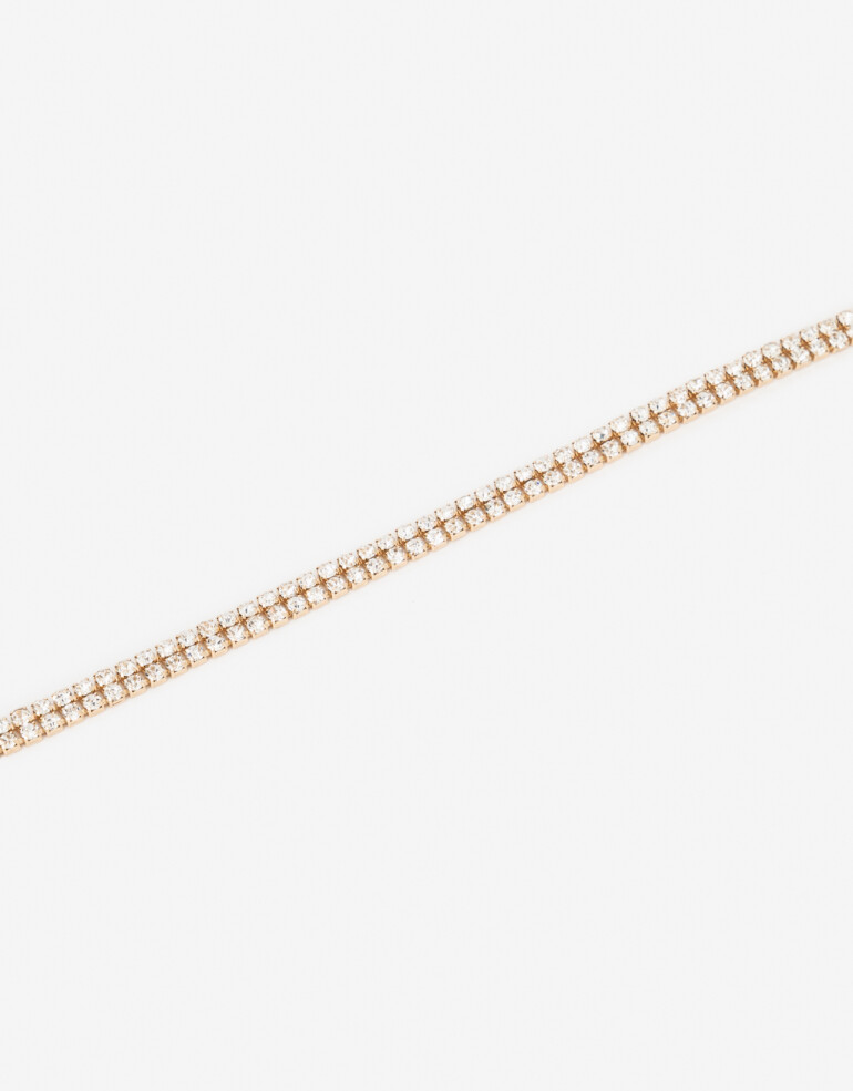 Pulseras Flexibles Strass Pulsera Flexible Con Strass - Dorado
