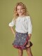 Falda Con Maxi Volante Azul Claro