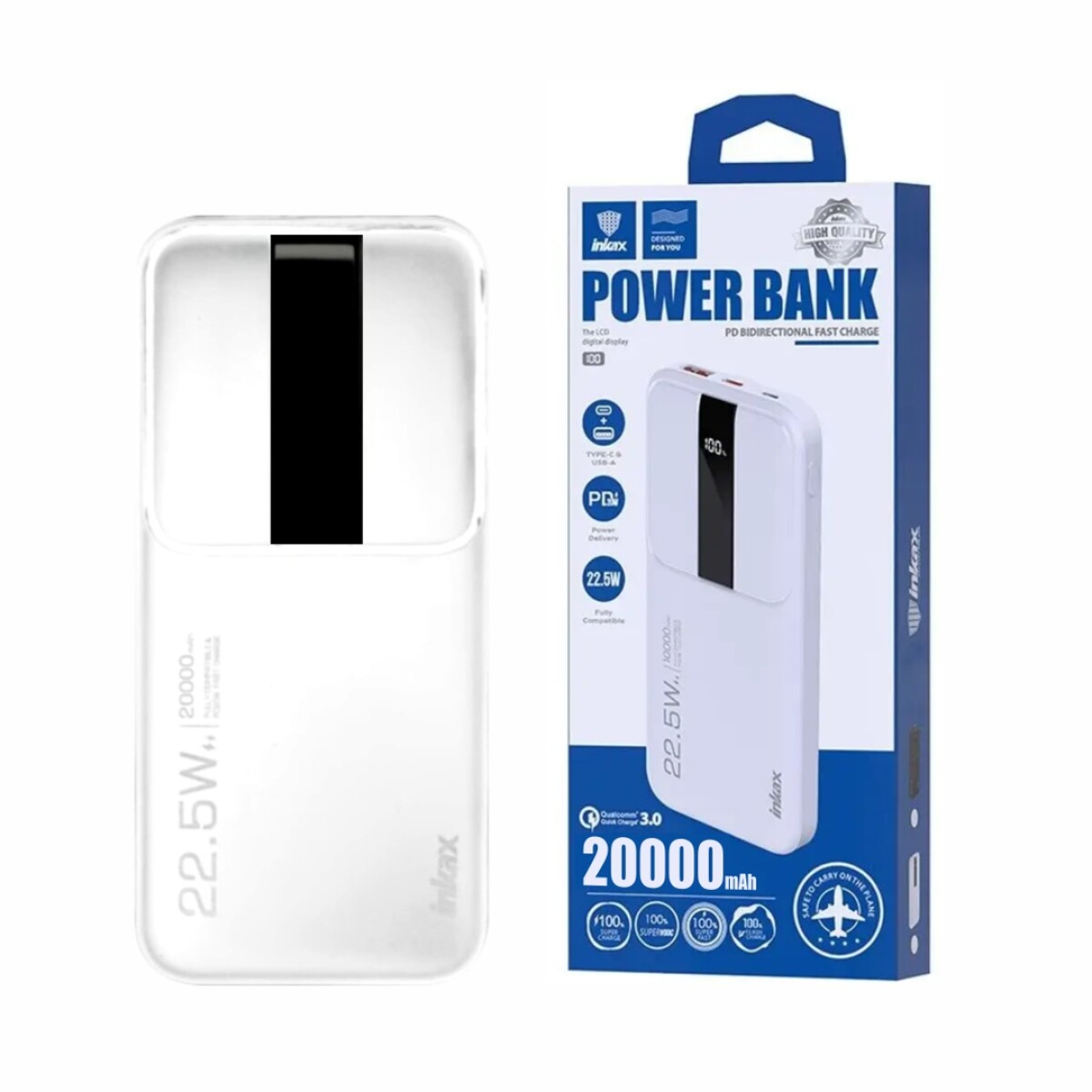 Powerbank Inkax 20000MAH Blanco - 001 