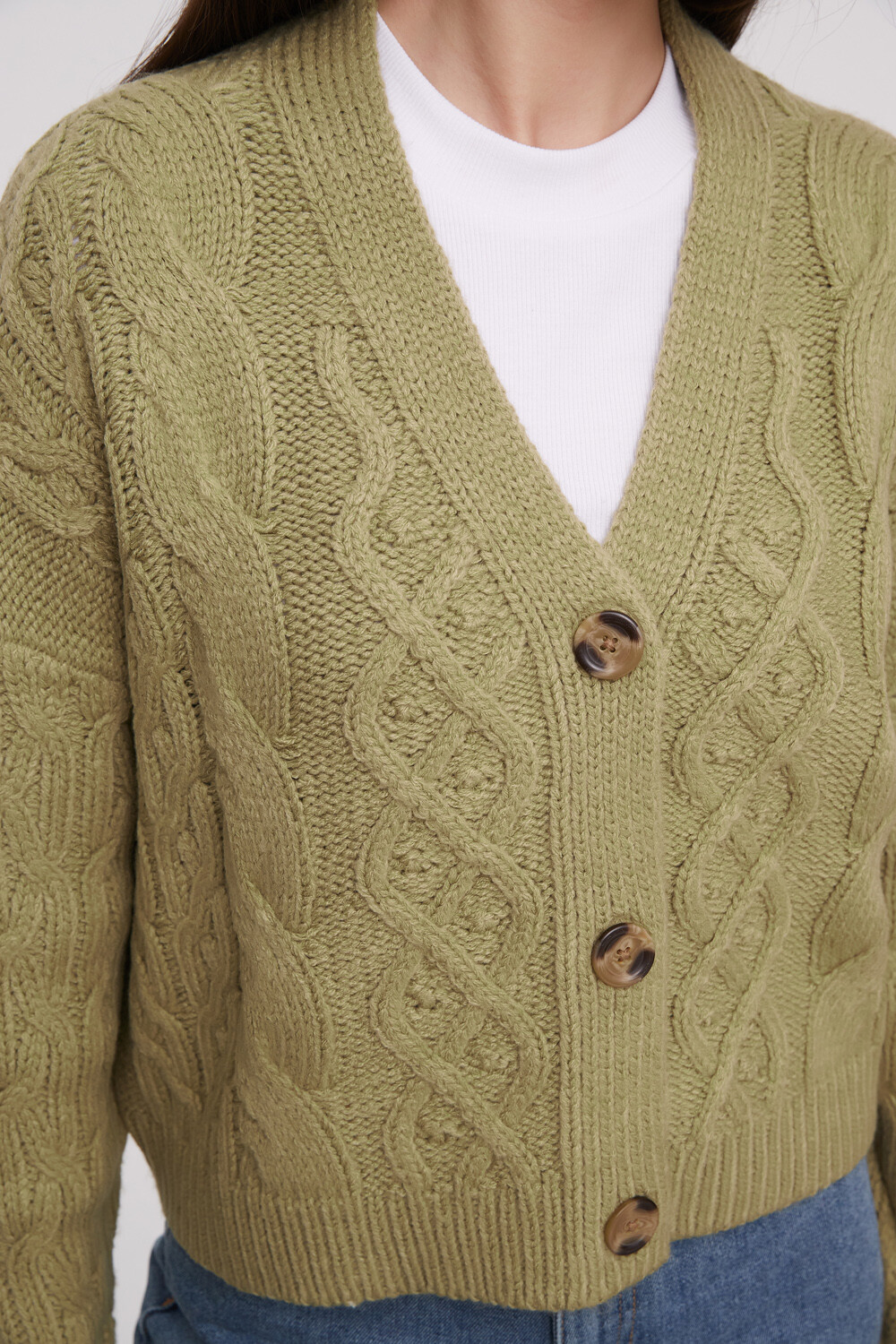 Cardigan Buttoli Verde Oliva Claro