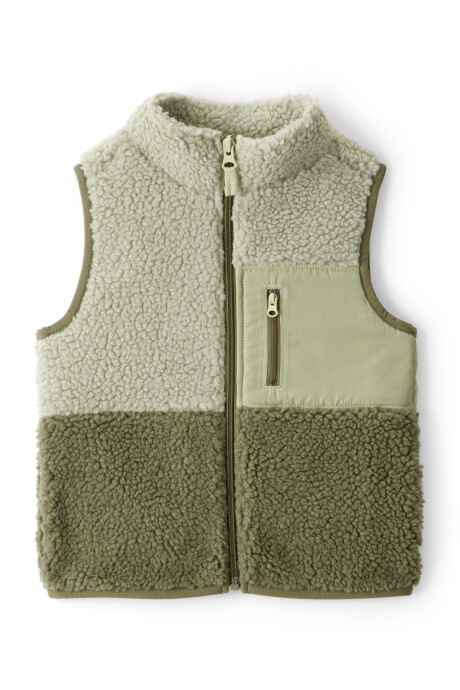 Chaleco de sherpa, verde Sin color