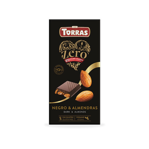 CHOCOLATE TORRAS ZERO CON ALMENDRAS 150G Choco Torras S/a Almend 150g