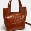 Mini Bag The Icon en cuero grabado big croco Cuoio