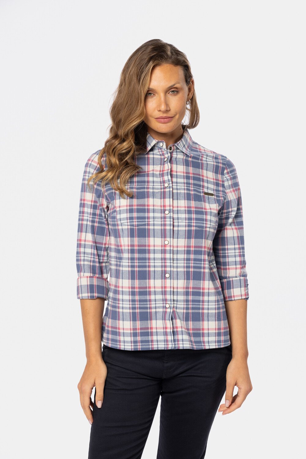 CAMISA A CUADROS Azul