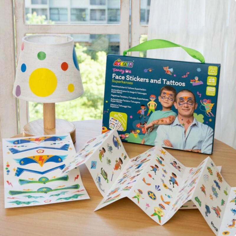 Tatuajes y stickers faciales temporales para niños Superhéroes