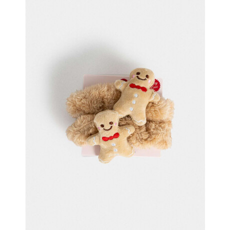 Set De Scrunchies Navideñas Marron Beige