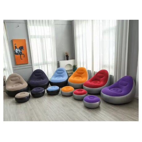 Sillón Puf Inflable Con Posa Pies 100Kg Varios Colores ROJO