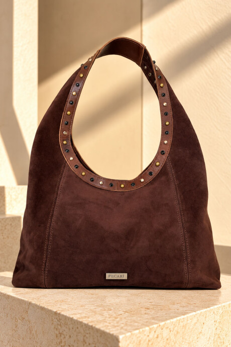 Cartera mechi Chocolate gamuza