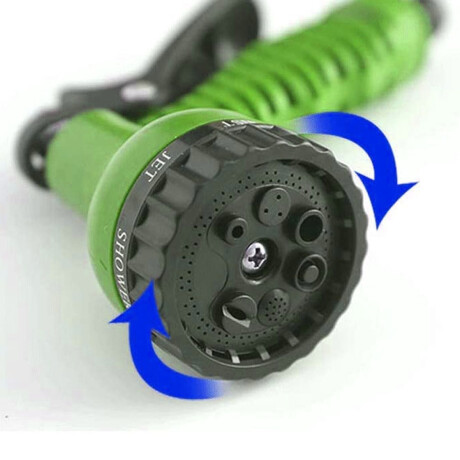 Manguera Flexible Extensible Hasta 30mts + Pistola de Riego Verde