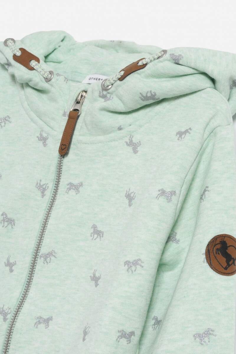 Buzo con cierre VERDE MENTA