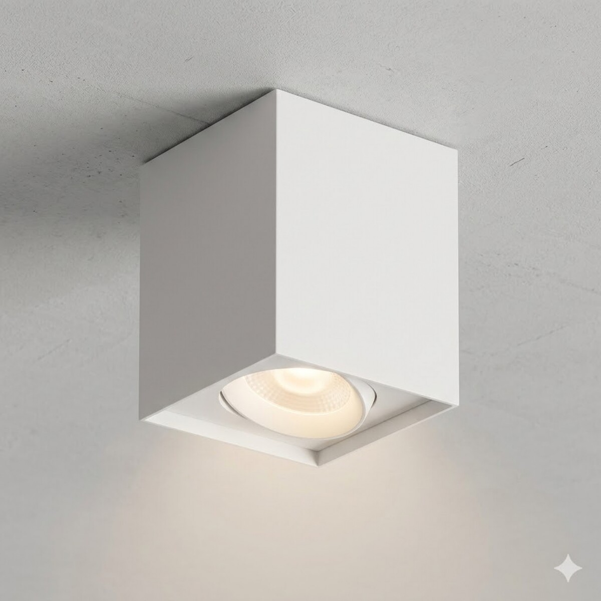 Aplique spot led DIMERIZABLE 10w CUBO de techo 3000K - BLANCO 