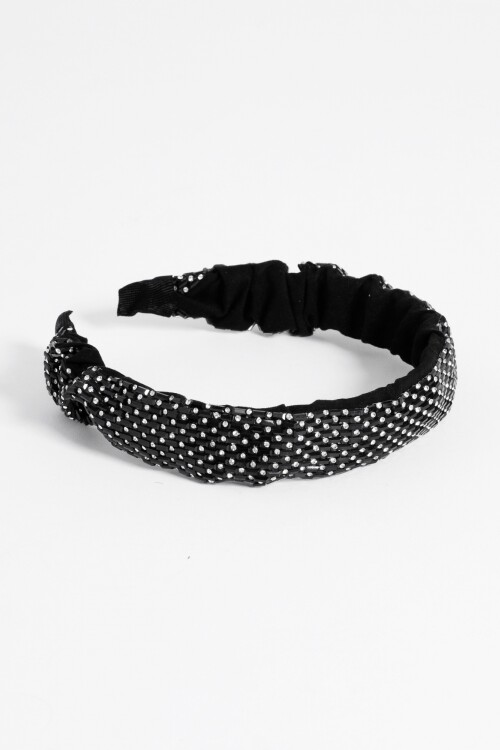 Vincha ancha strass negro