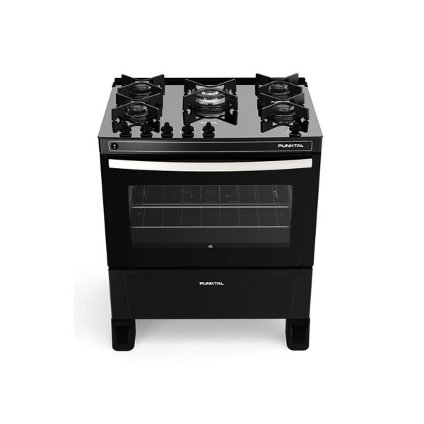 COCINA S/GAS 5 HORNALLAS, MESADA VIDRIO, ENC. ELÉCTRICO negro