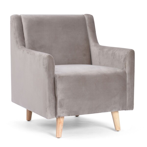 Butaca Sillon Poltrona Durham Tejido Patas Madera GRIS