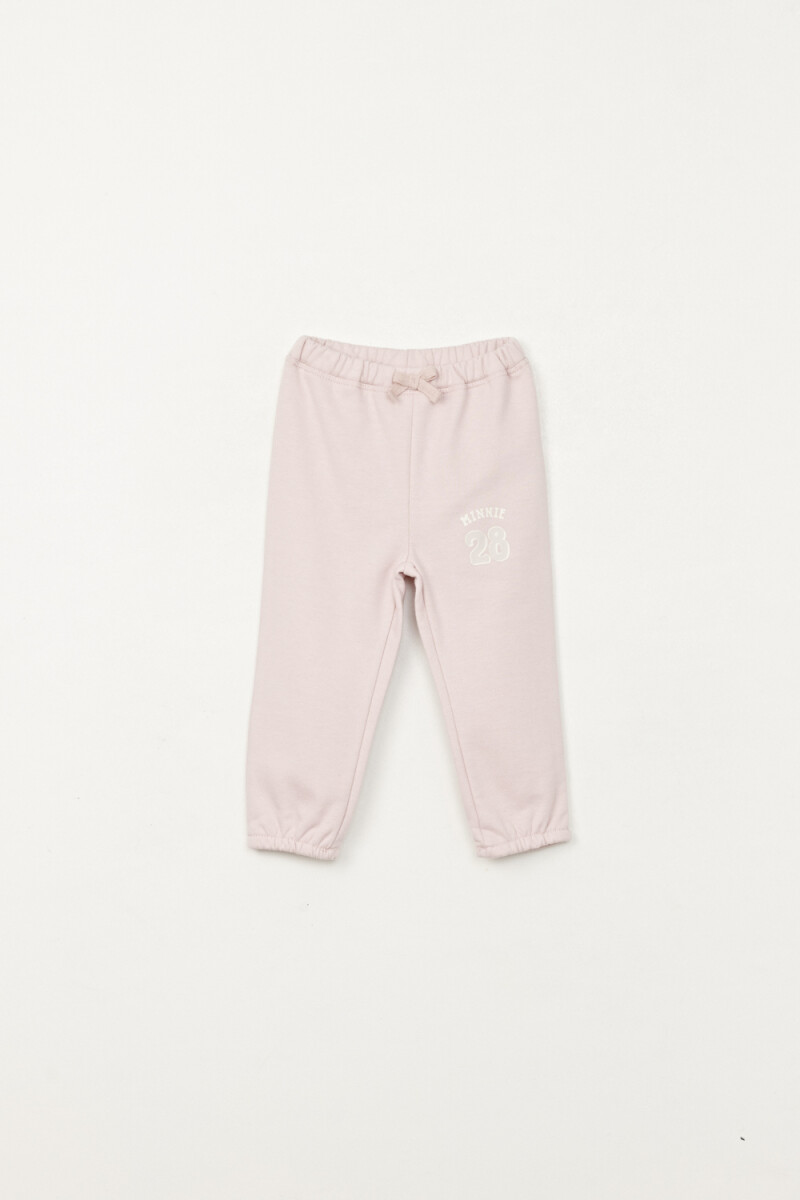 Pantalón deportivo jogger estampado Rosa Pastel