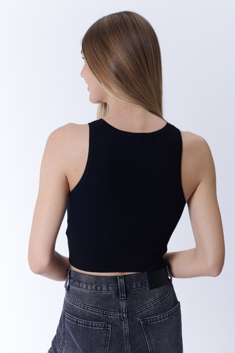 Top punto rib Negro