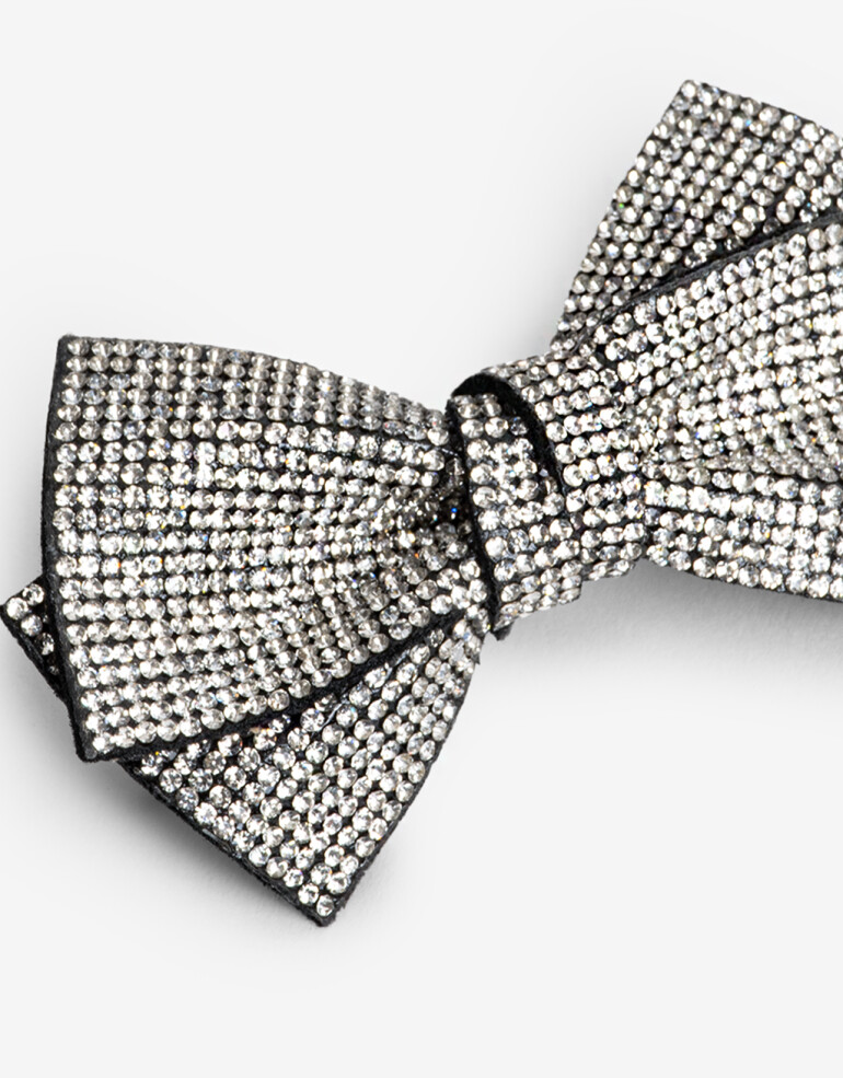 Hebillas Francesas Strass Hebilla Francesa Con Moño - Plateado