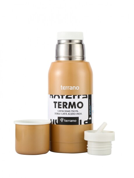 Set Acero 750ml / Mate con Tapa Oro